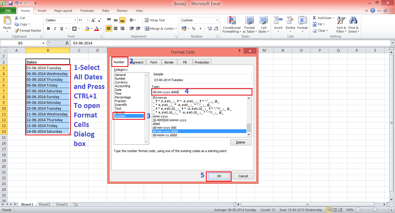 Excel Date Formatting Ideas