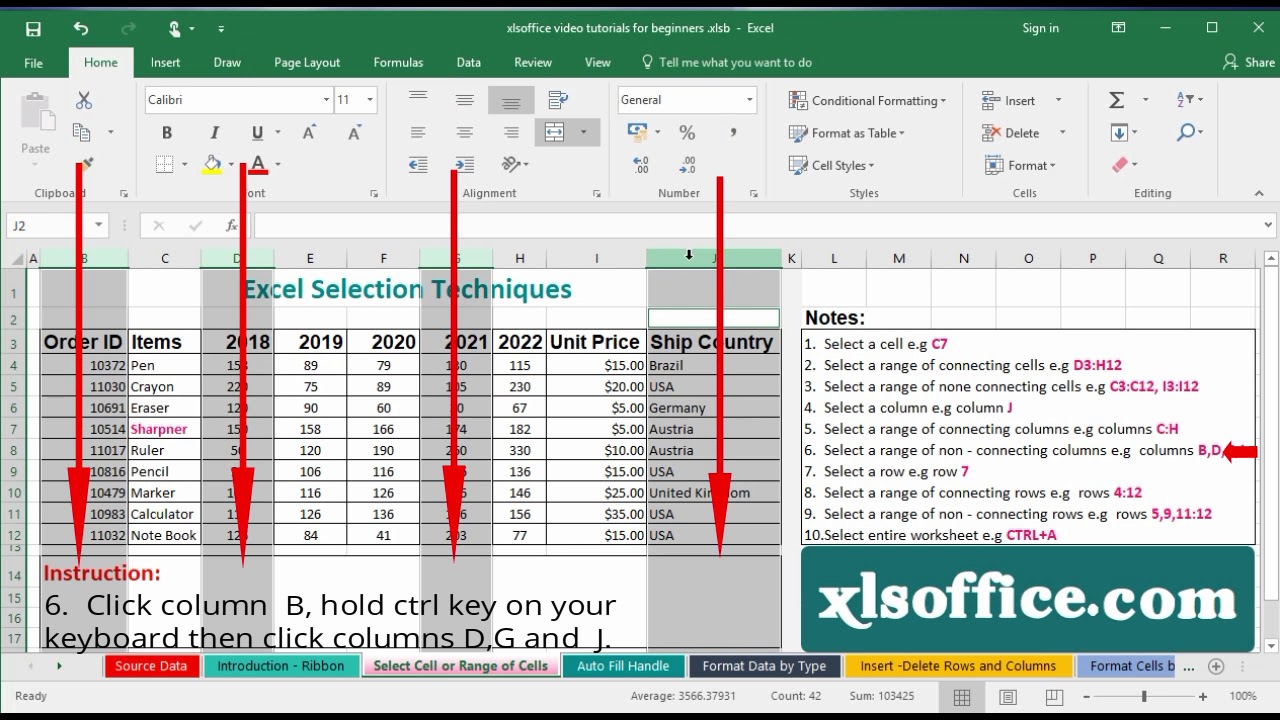 Excel selection tricks