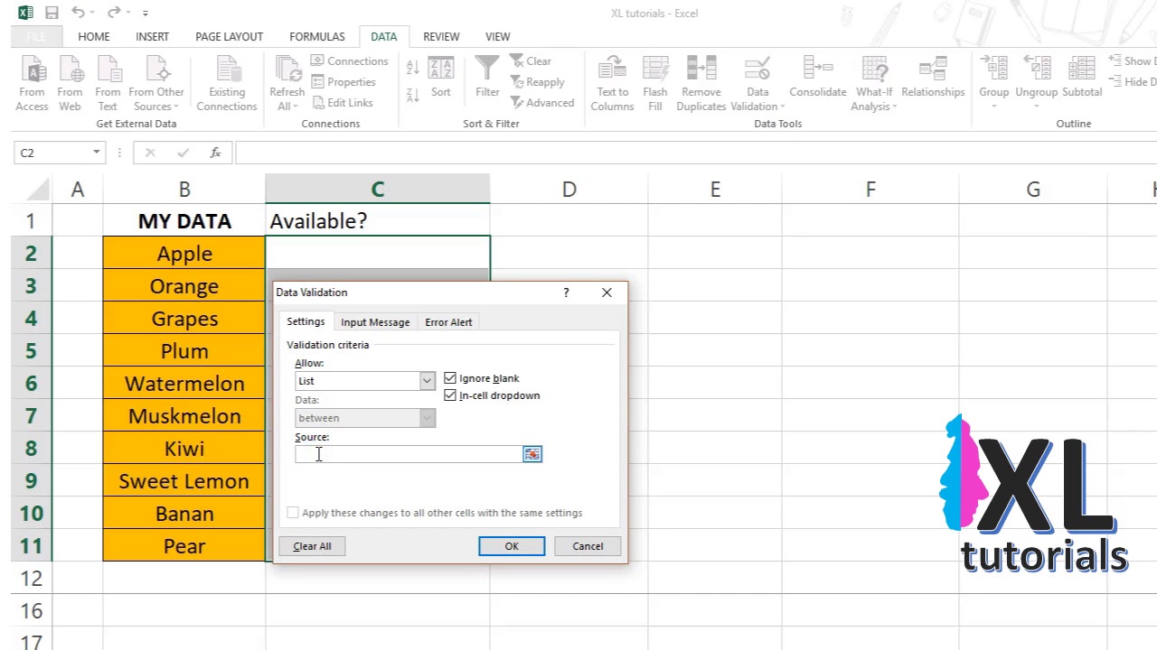 Excel Yes No Box Example 2