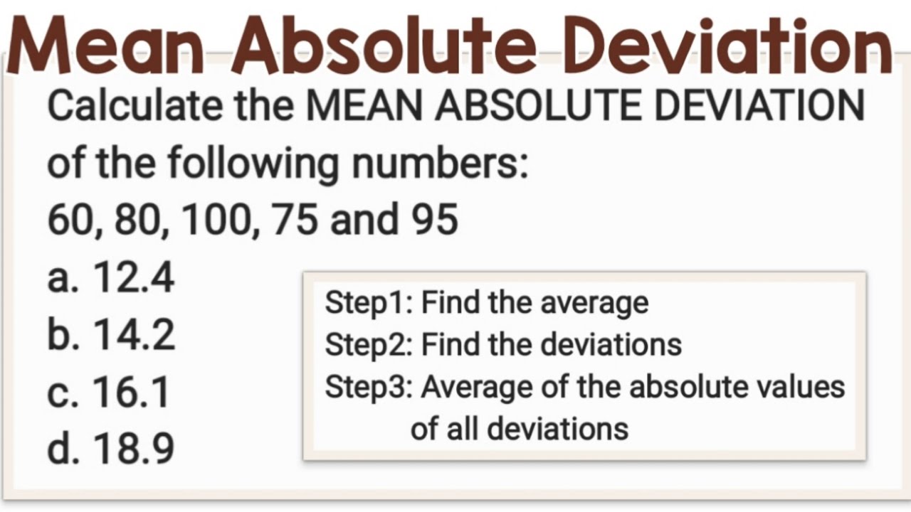 Mean Absolute Deviation Calculation