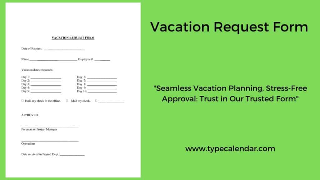 Vacation Request Form Template