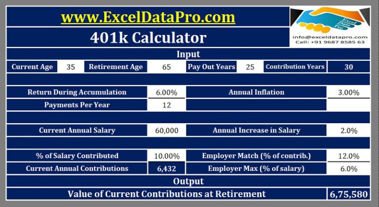 401k Fees Excel