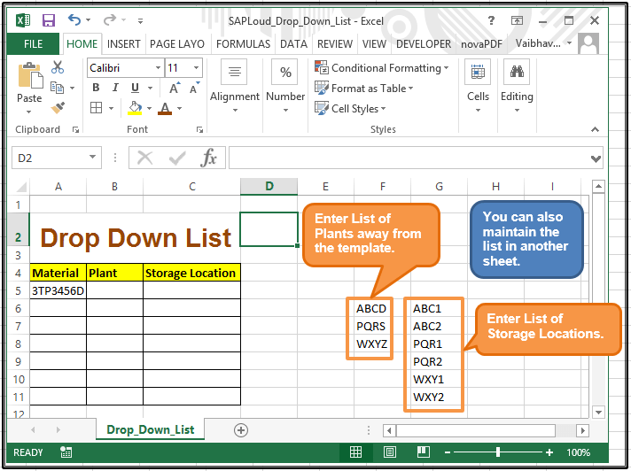 Excel Drop-Down List