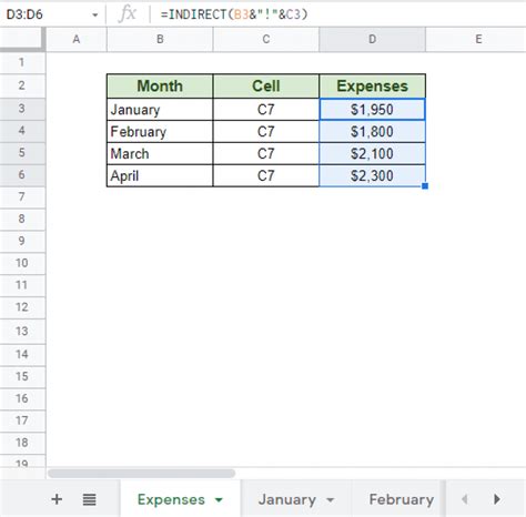 Google Sheets Dynamic Cell Reference Examples