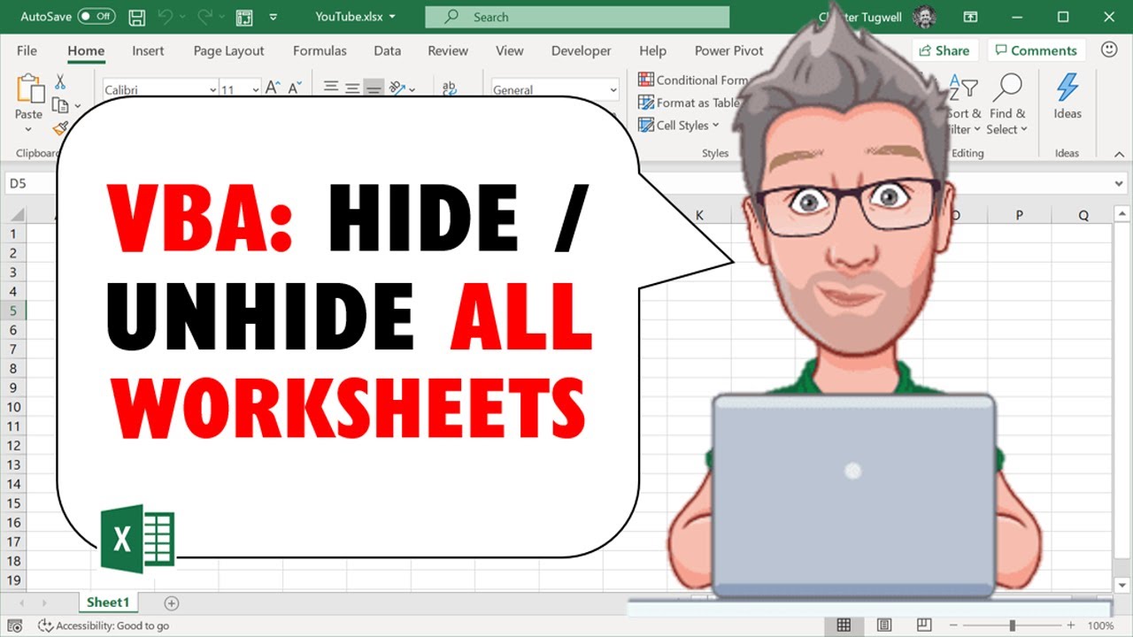 Hide Excel Worksheet with VBA Add-in