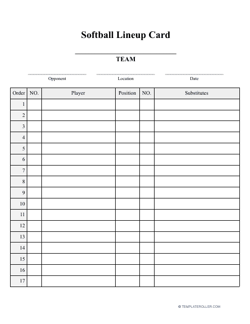 5 Easy Excel Softball Lineup Templates