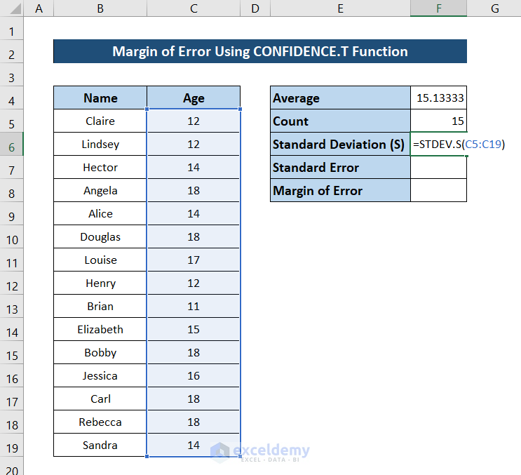 5 Easy Ways To Calculate Margin Of Error In Excel