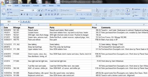 5 Easy Ways To Track Car Maintenance With Excel