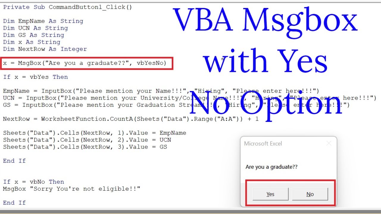 5 Ways To Use Vba Message Box Yes No