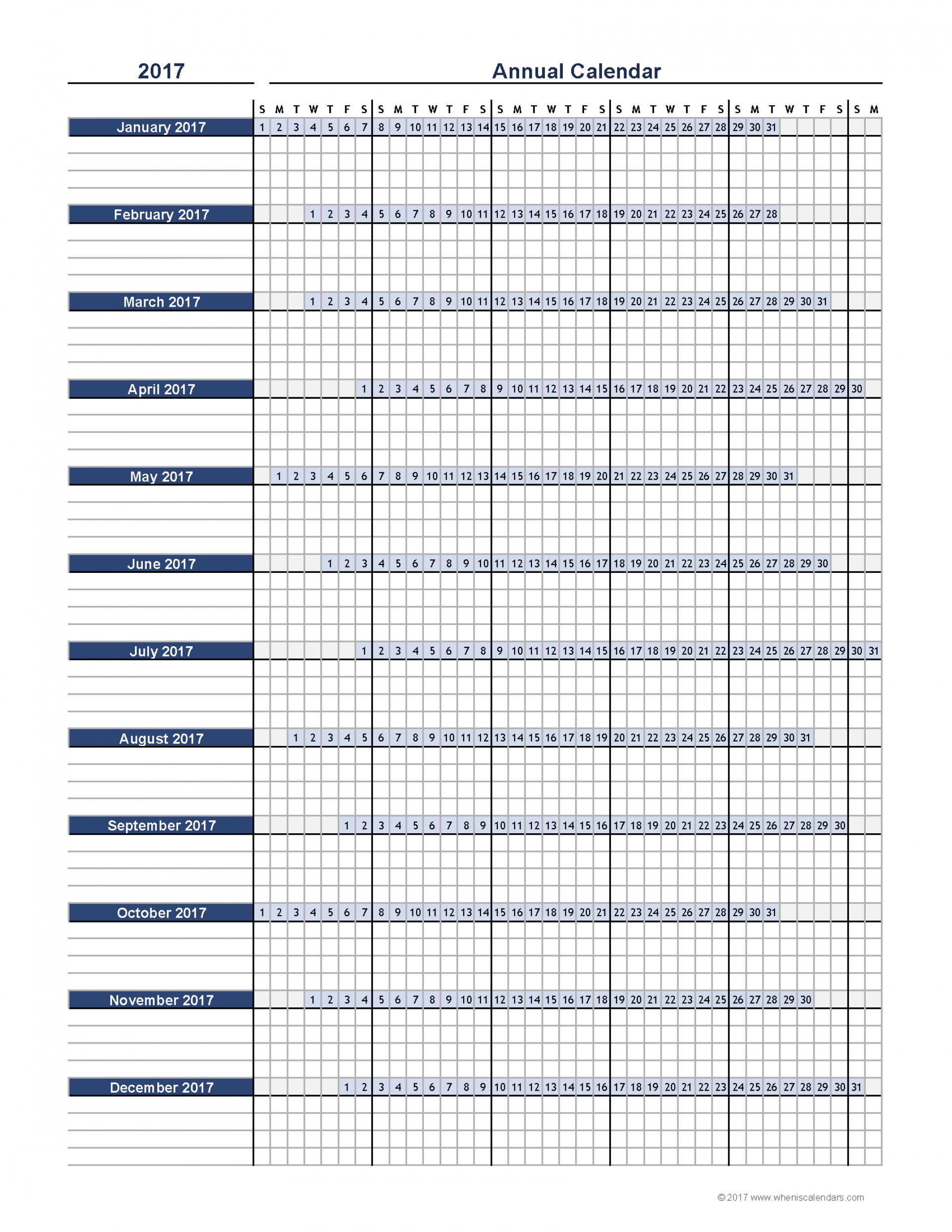 Shared Vacation Calendar Template