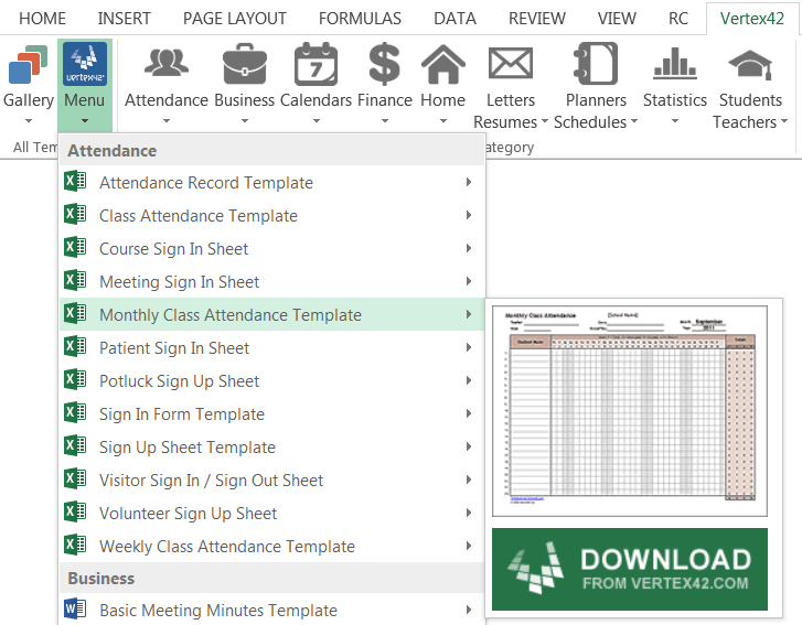 Excel Template Gallery