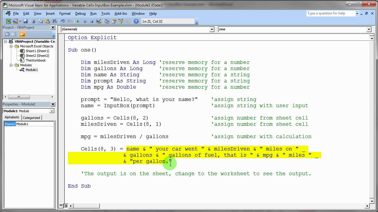 VBA coding examples