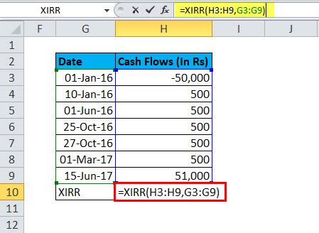 XIRR Calculation Example