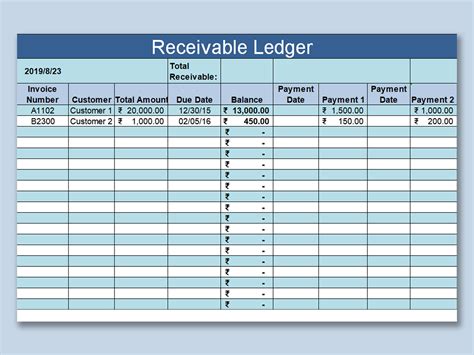 Accounts Receivable Excel Template