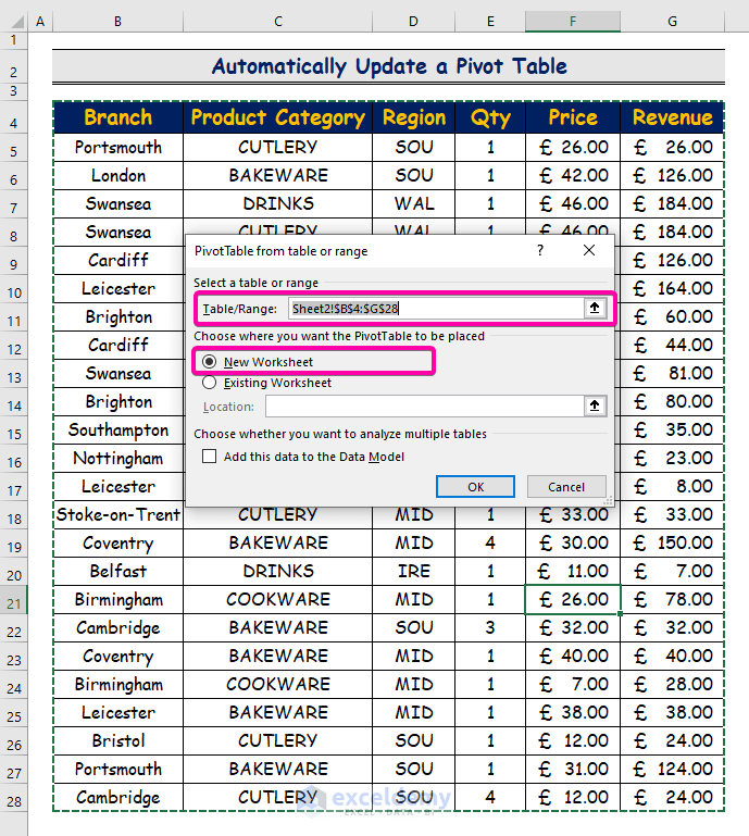 Auto-Update Excel Pivot Tables With Ease Every Time