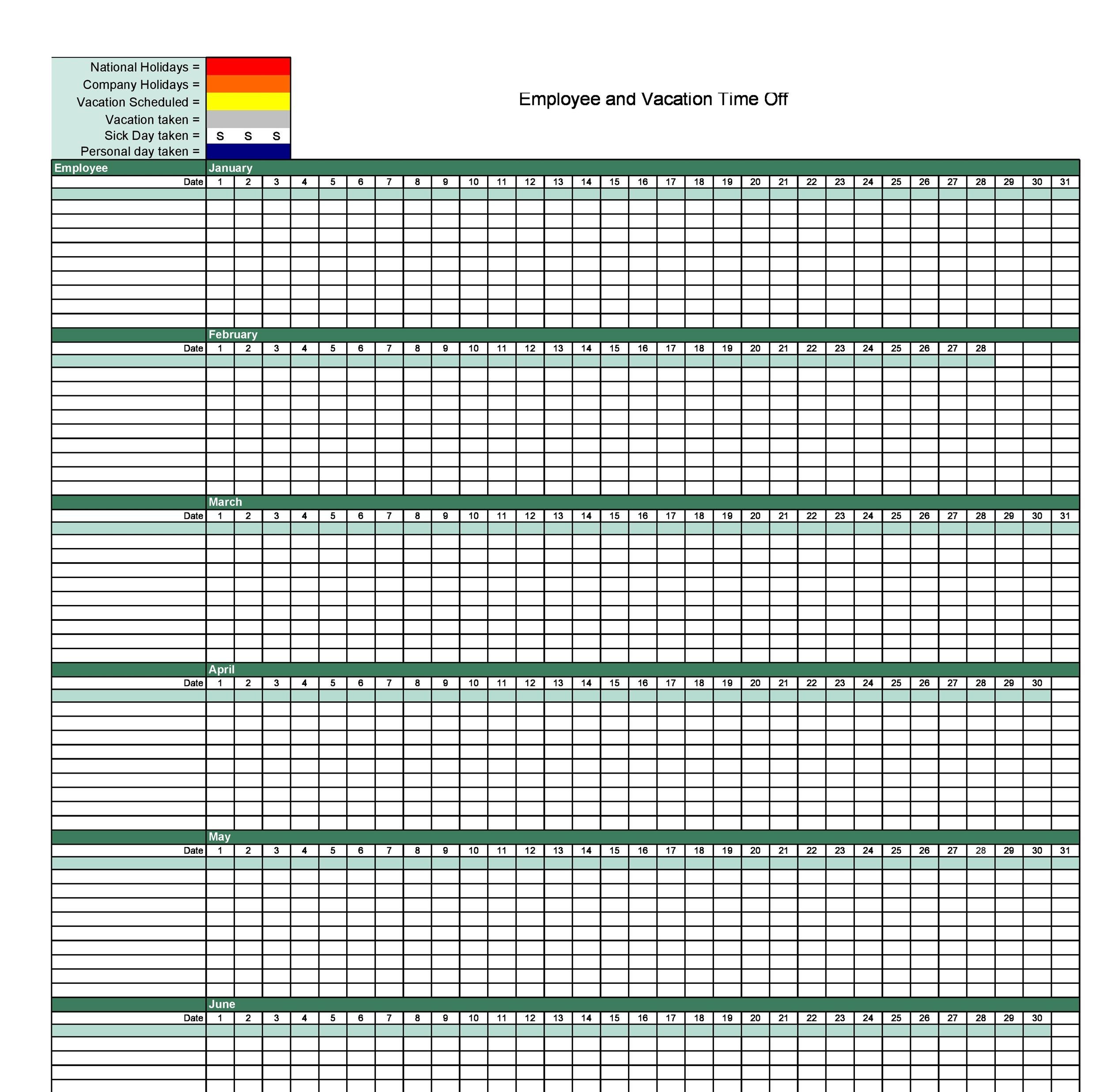 Basic Vacation Tracker Template