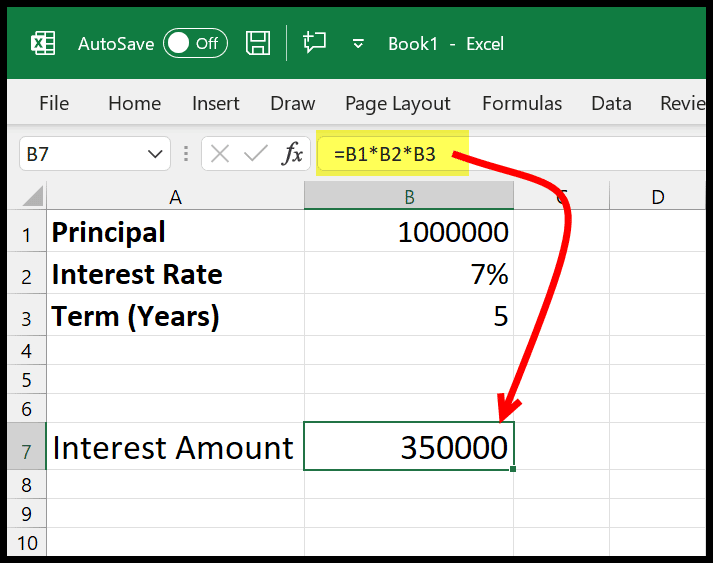 Calculate Simple Interest In Excel Made Easy