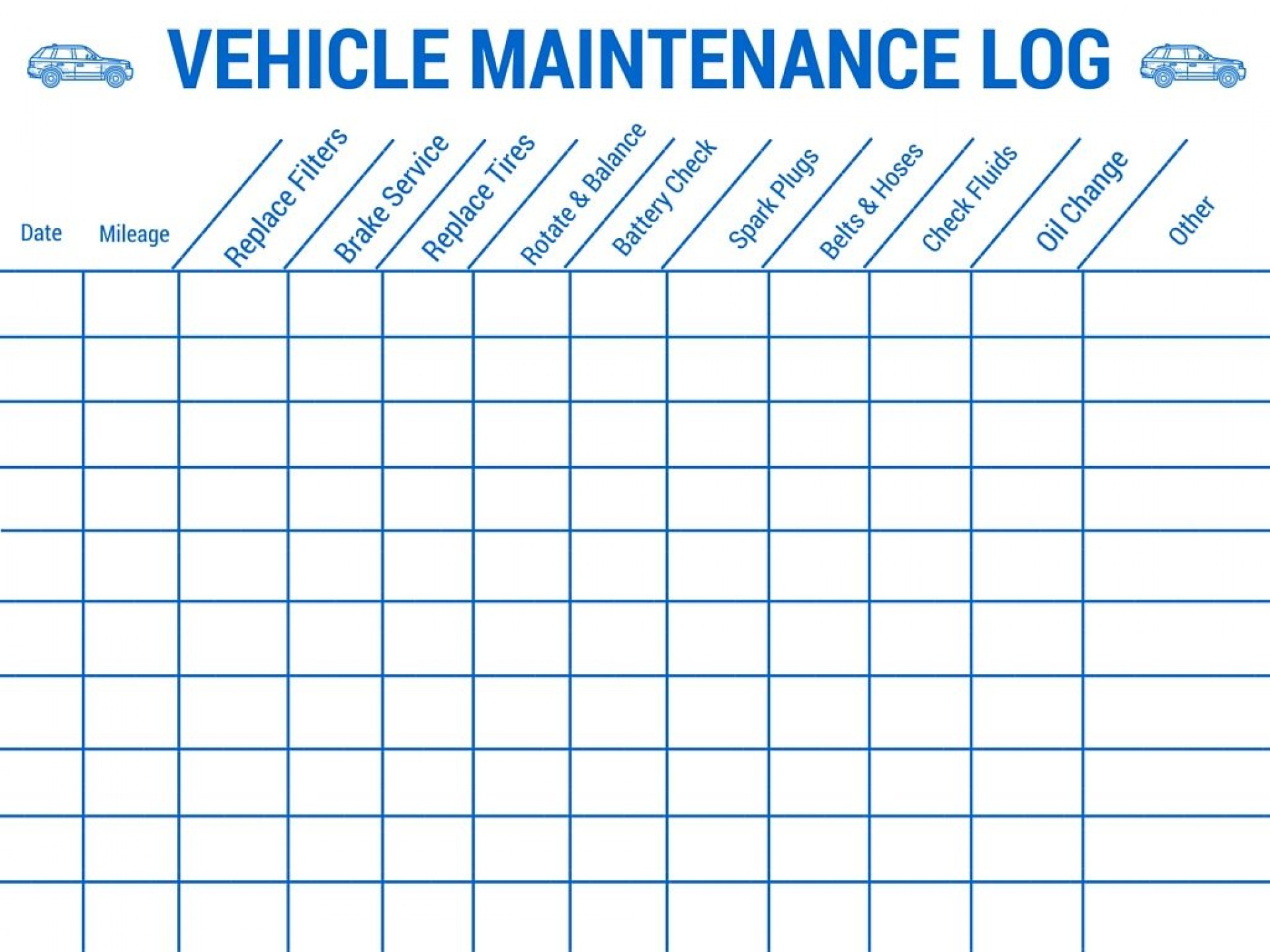 Car Maintenance Tracking Template