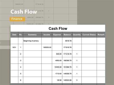 Cash Flow Template Excel Format Simple