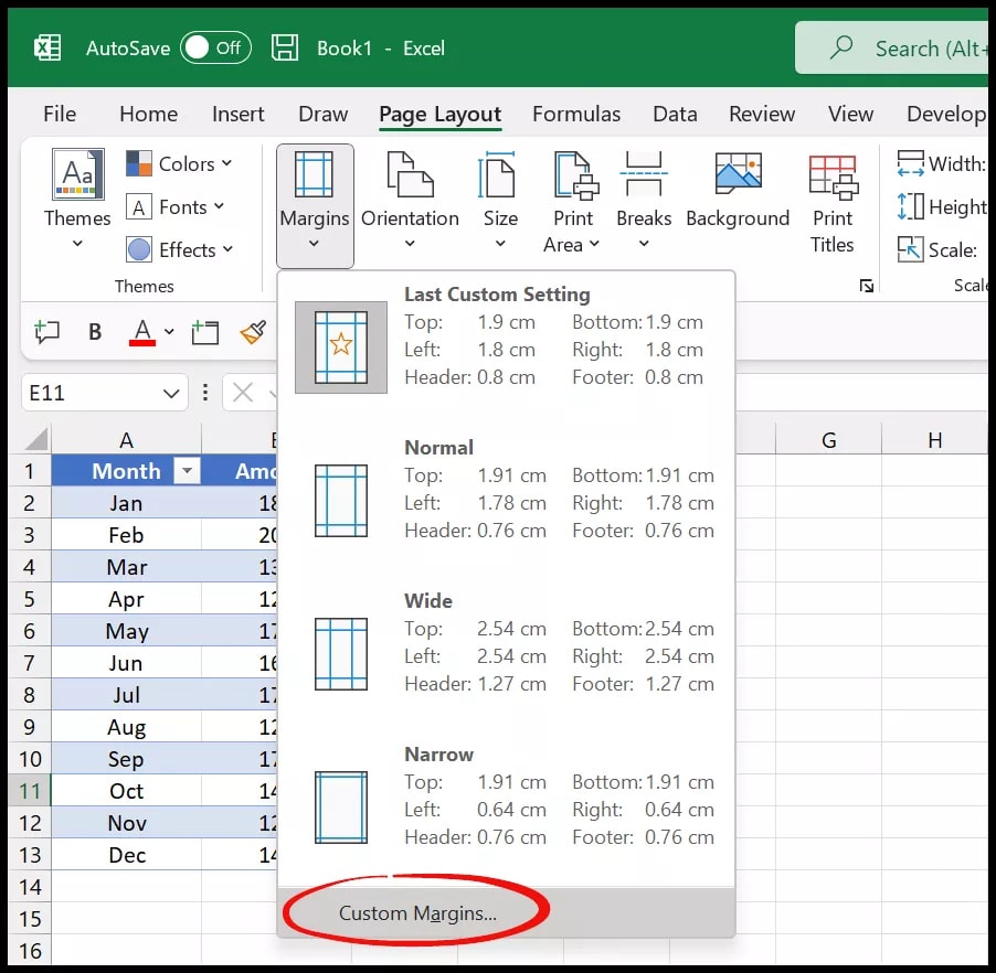 Centering Image in Excel Method 1