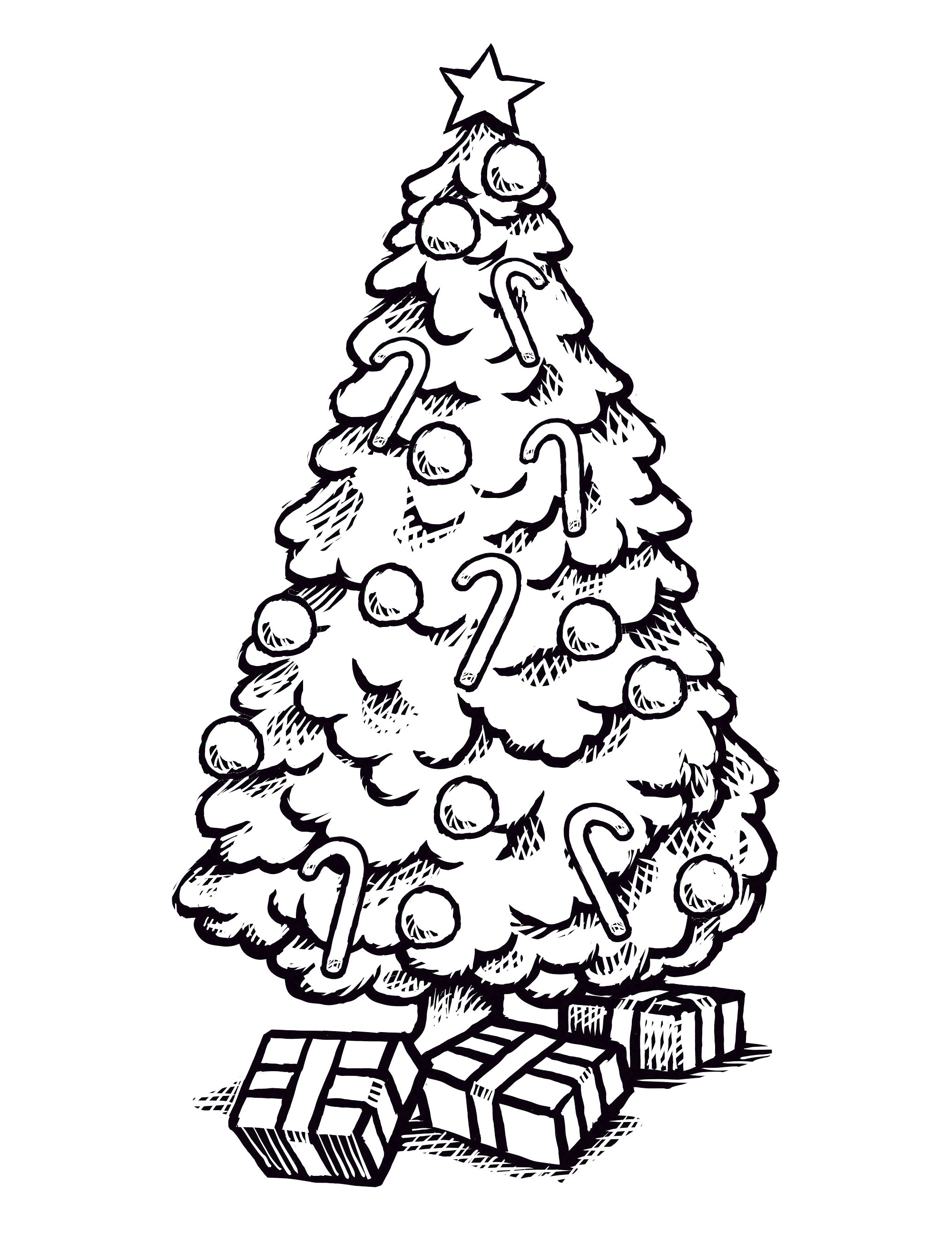 Christmas Tree Coloring Pages For Kids