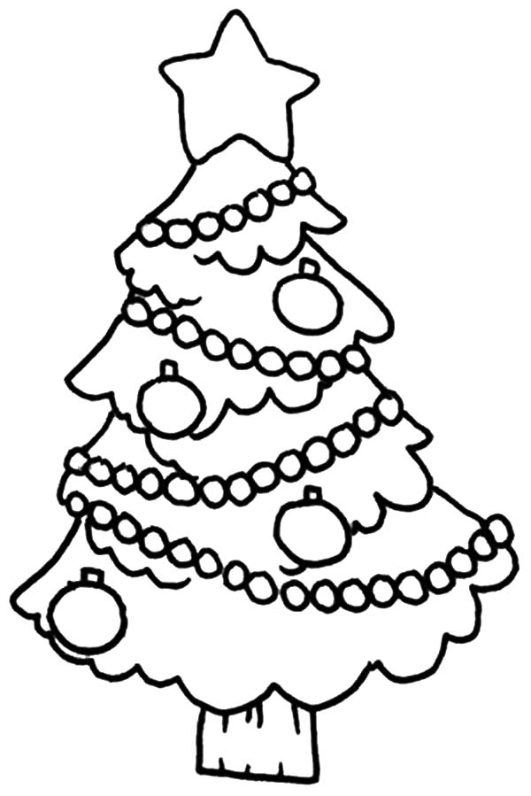 Christmas Tree Decorated Coloring Sheets For Kids To Enjoy