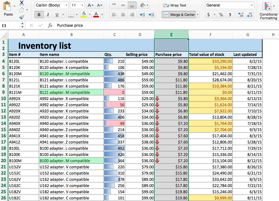 Conditional Formatting