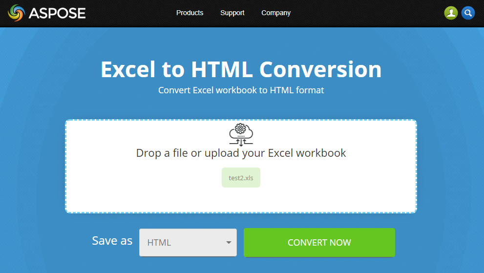 Convert Excel to HTML Online