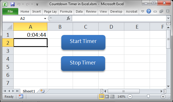 Countdown formula in Excel