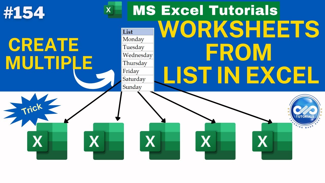 Create Sheets From List In Excel Made Easy