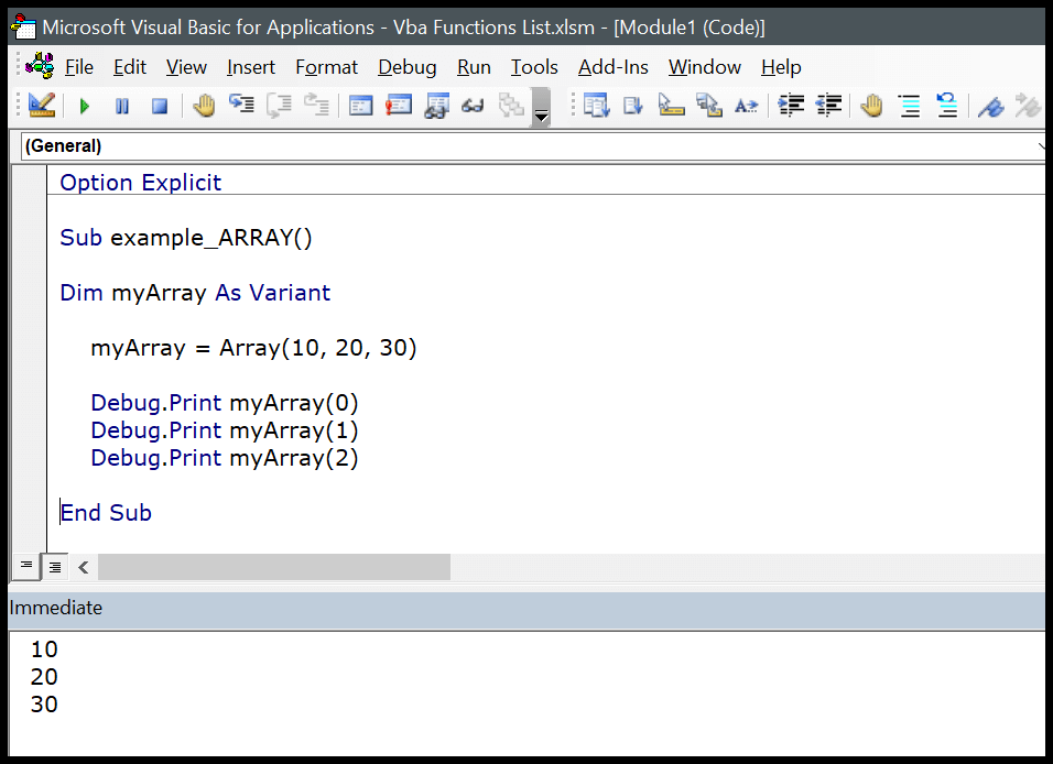 Creating Arrays in VBA