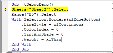 Debugging VBA Errors