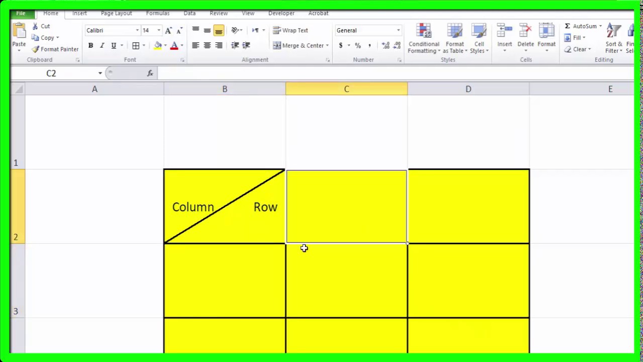 Diagonal Line in Excel Cell