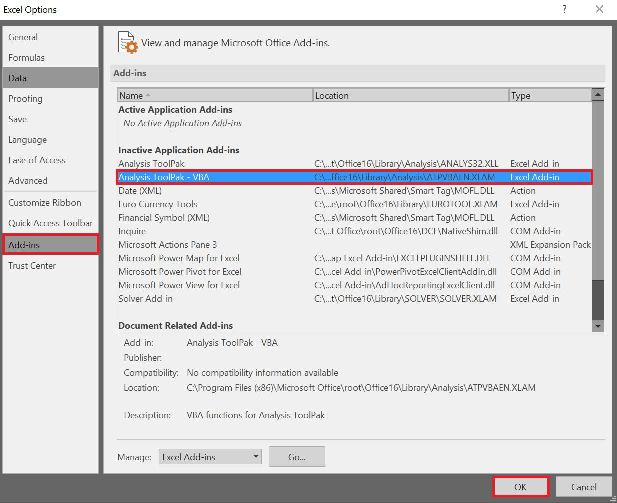 Enabling VBA in Excel