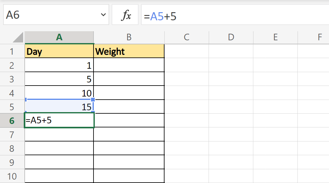 Excel AutoFill auto-increment example 2