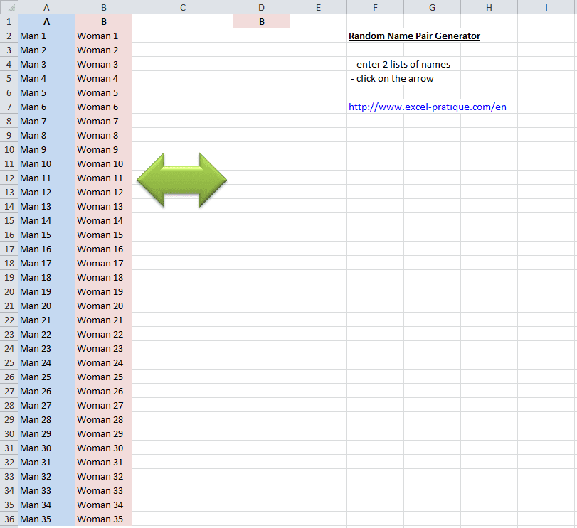 Excel Automated Pairing Generator