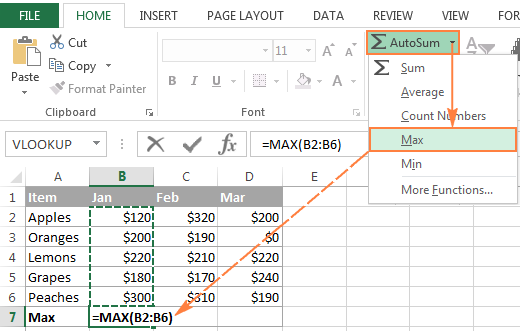 Excel Autosum Formula Alternatives