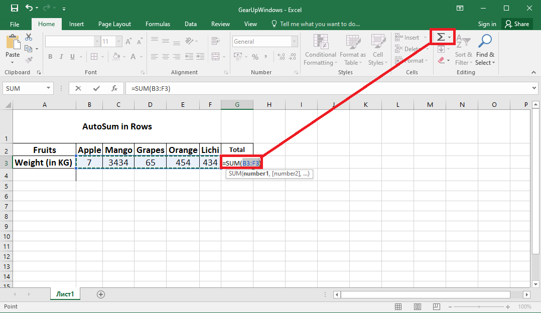 Excel Autosum Formula Troubleshooting