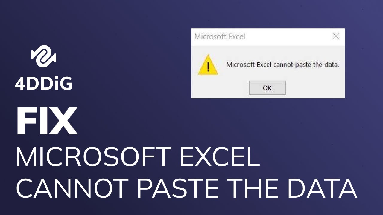 Excel Cannot Paste Data