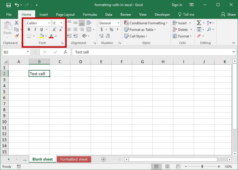 Excel Cell Formatting