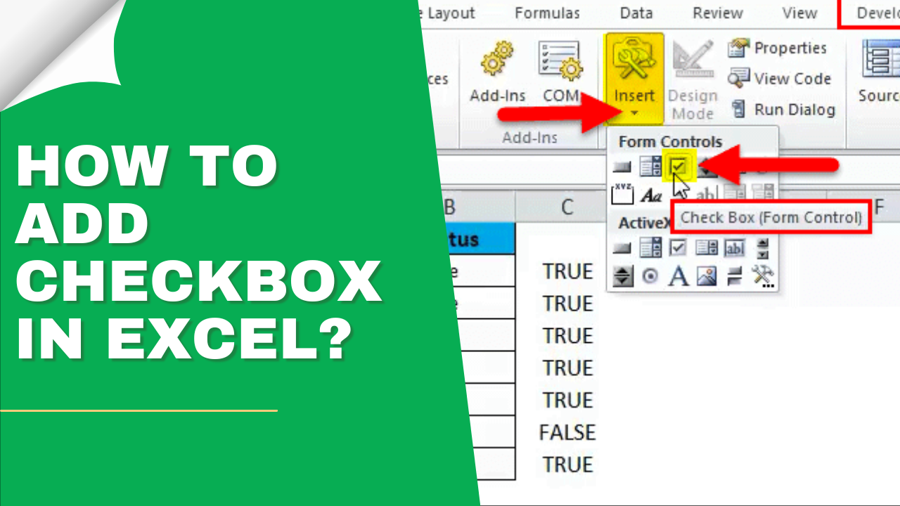 Excel Checkbox Pivot Table