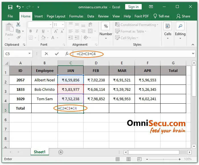 Excel Column Reference Methods Formula