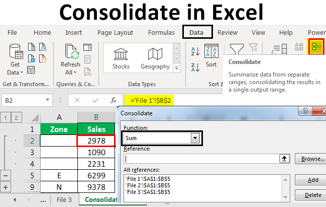 Excel Consolidate Data