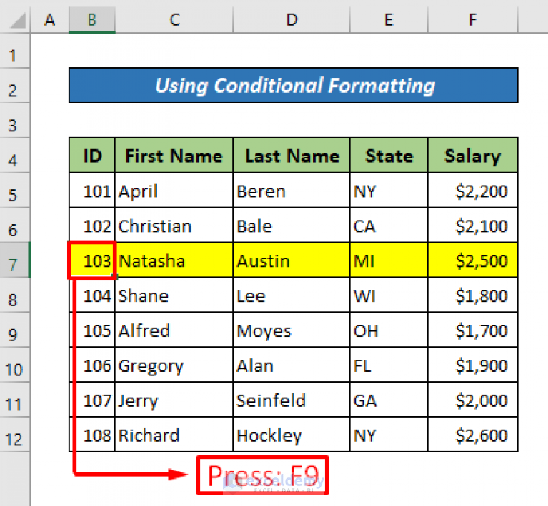 Excel Cursor Highlighting Cells Issue