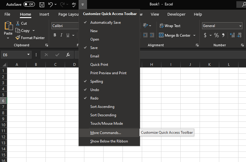 Customize Excel Shortcuts