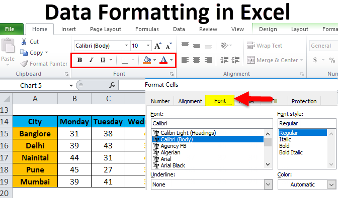 Excel Data Formats