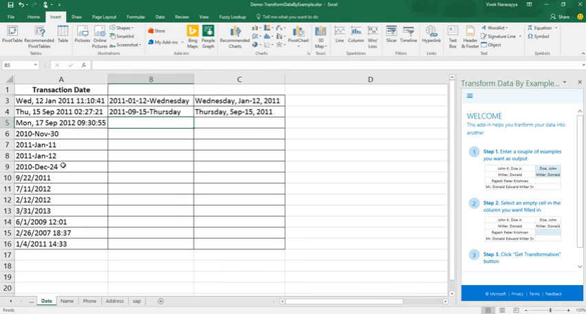 Excel Data Transformation