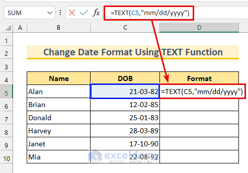 Excel Date Format Change