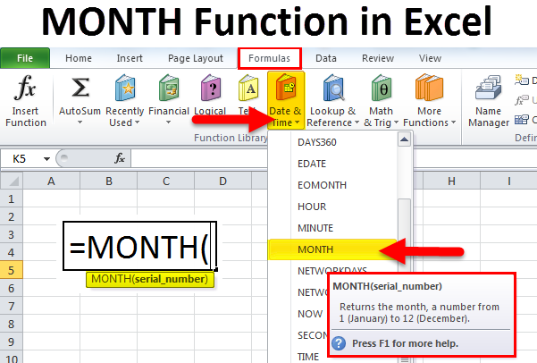 Excel Date Month Function