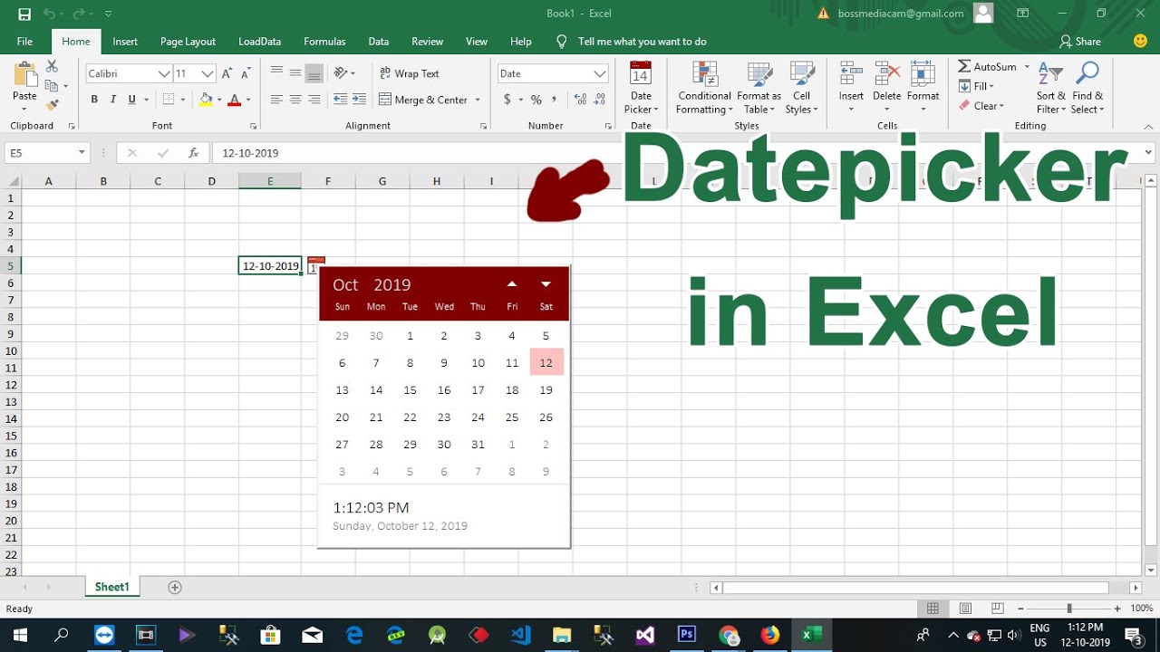 Excel Date Picker Control